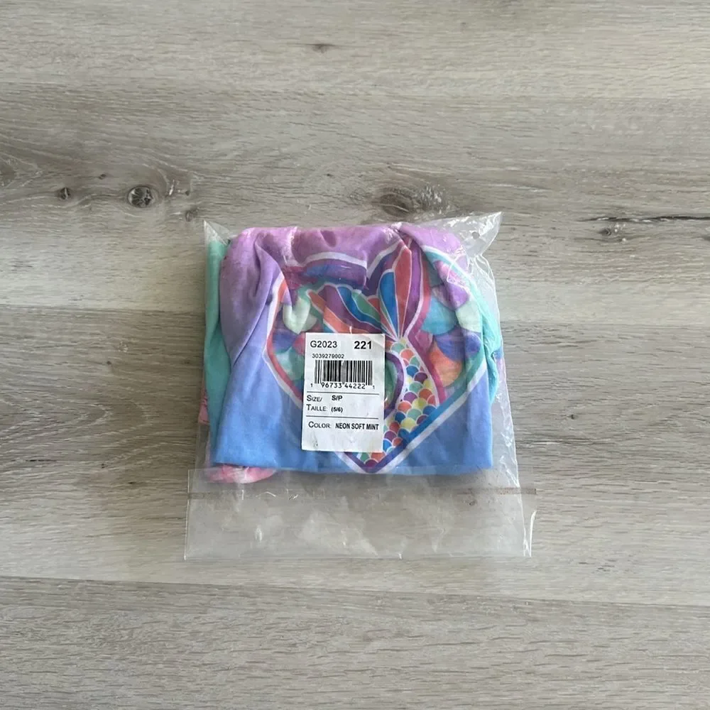 The Children's Place Mermaid Pajamas Neon Soft Mint S (5/6) NWT IN PACKA…